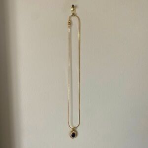 Vintage gold necklace with black and crystal gems